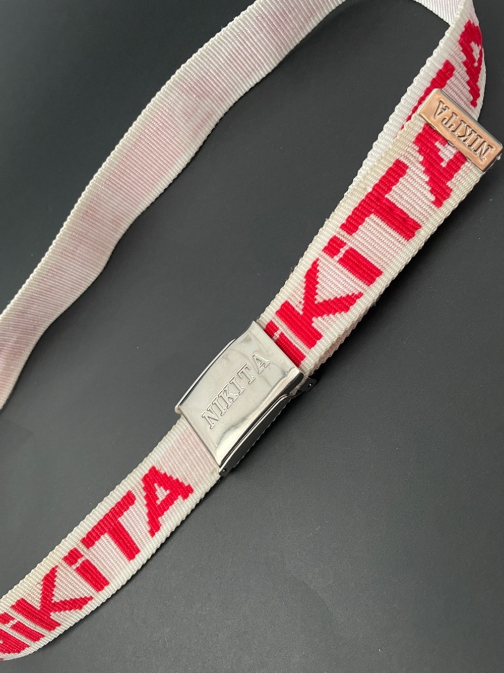 NIKITA White/Red Women’s Urban Streetwear Snowboard Skateboard Gear Webbing Belt